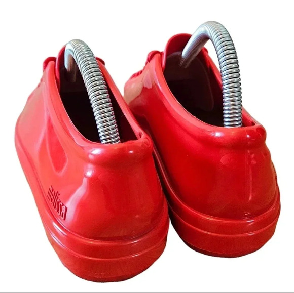 Melissa Women's Jelly PVC Lace  up Low Top Red Sneakers Shoes Size 8. - Picture 14 of 16